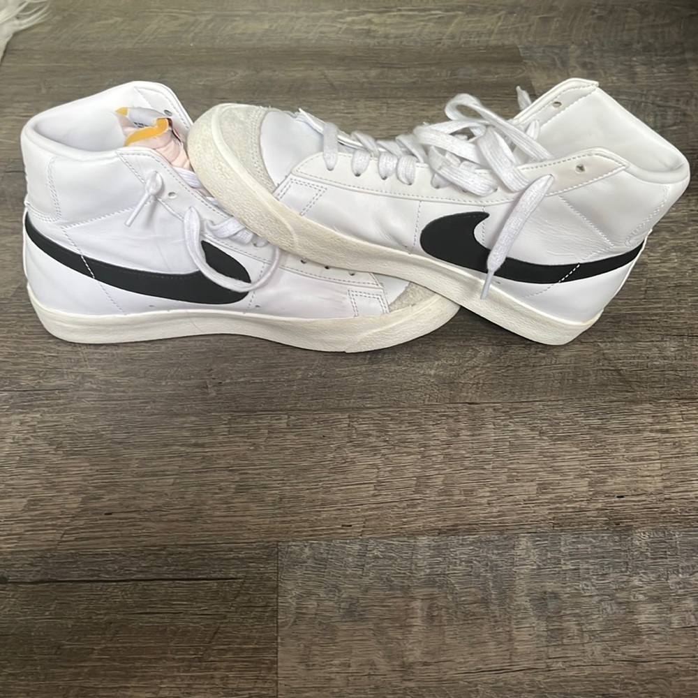 Nike White and Black High-Top Sneakers